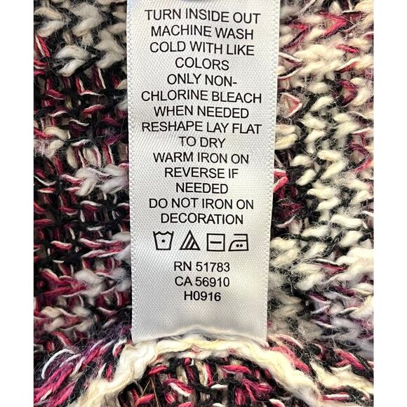 Maurices Womens Sweater Cardigan Long Sleeve Geometric Aztec Cream Pink Size 1 - Picture 9 of 9